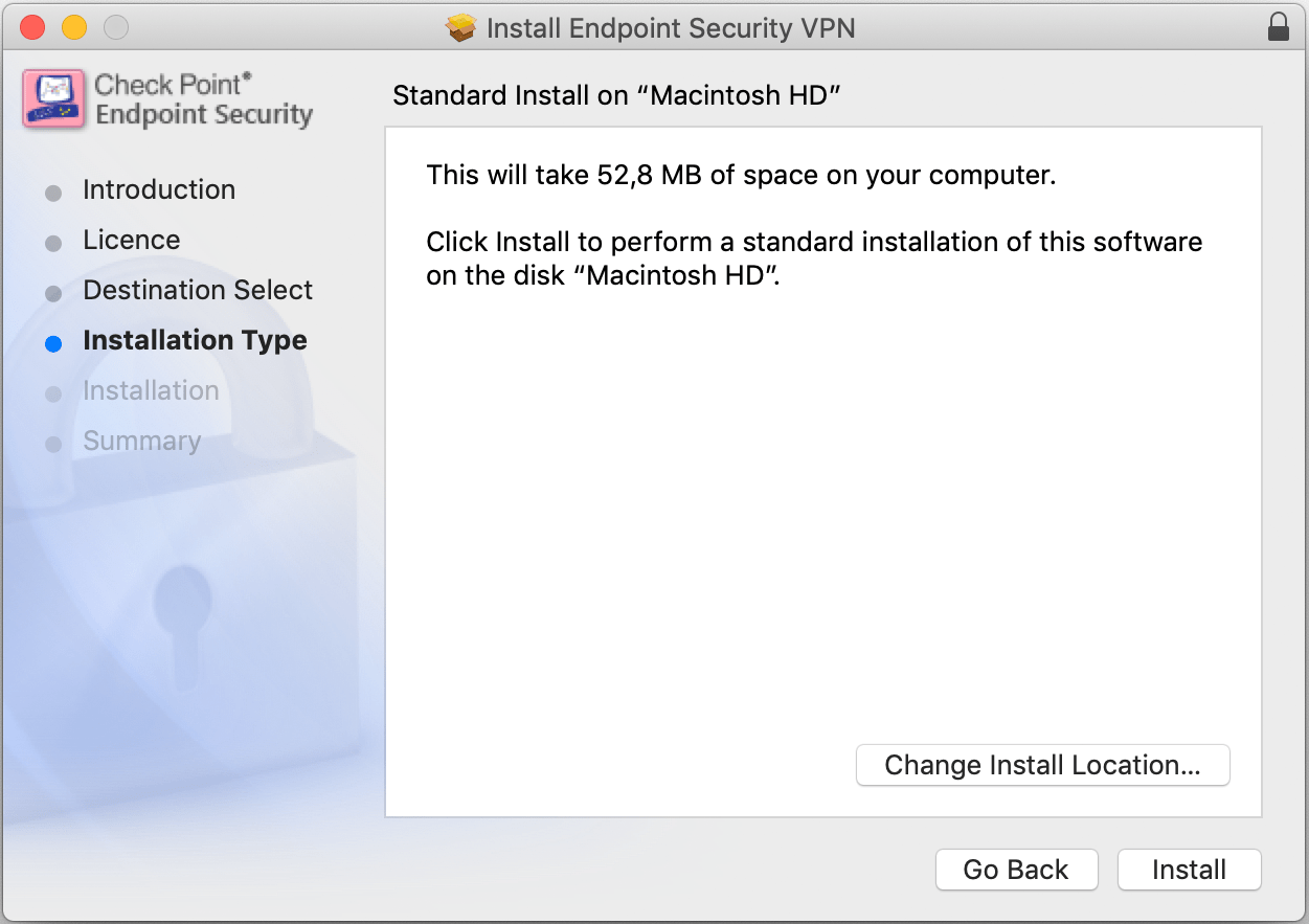 endpoint security vpn for mac